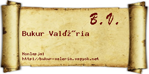 Bukur Valéria névjegykártya